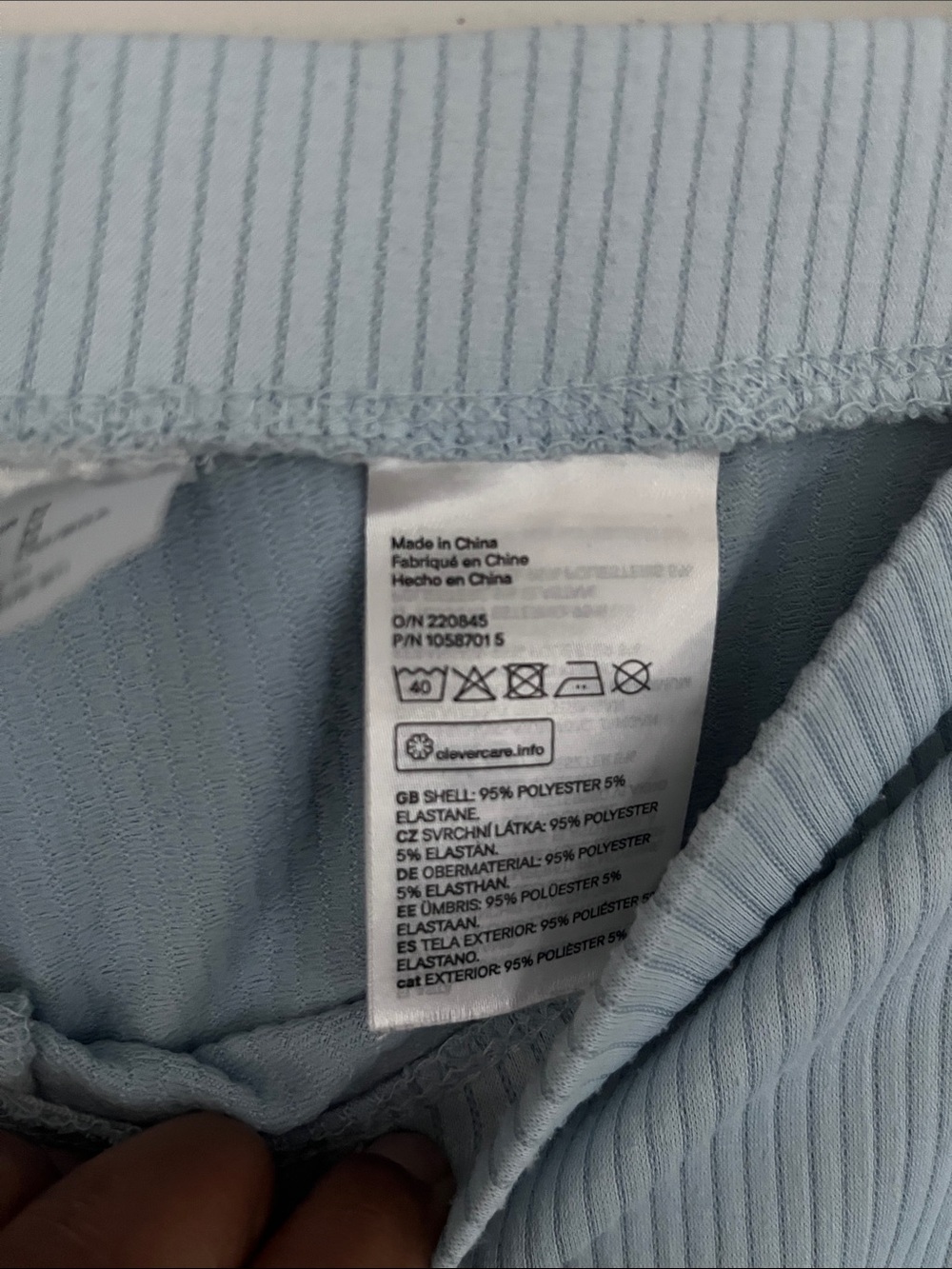H&M Divided Light Blue Ribbed Flared Pants - Picture 3 of 6